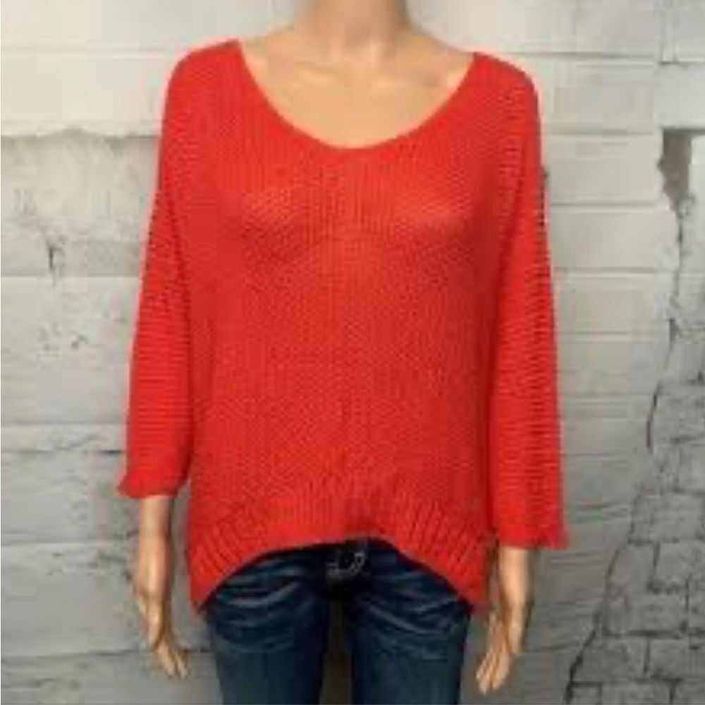 Carina Ricci Dolman Sleeve, Cropped Open Knit Sweater. Made in Italy, Small.